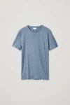 Cos Regular-fit Linen T-shirt In Blue