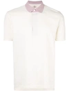Kent & Curwen Contrast Collar Polo Shirt In Neutrals