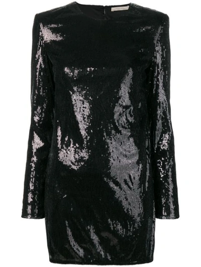 Amen Sequinned Mini Dress In Black