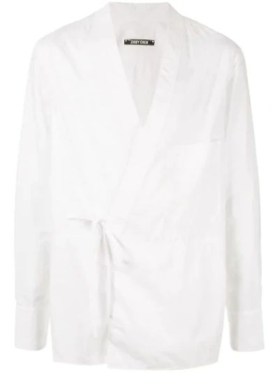 Ziggy Chen Wrap Shirt In White