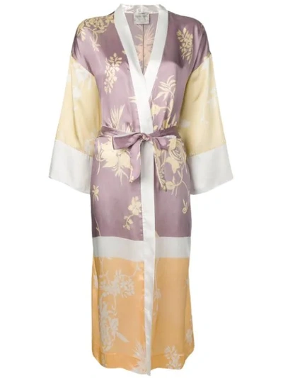 Forte Forte Floral Print Kimono In Purple