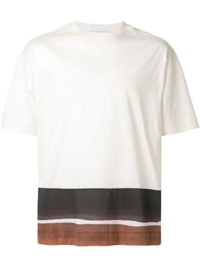 Cerruti 1881 Striped Panels T-shirt In White
