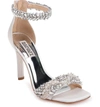 Badgley Mischka Women's Fiorenza Faux Pearl & Crystal Embellished High-heel Sandals In Soft White Satin