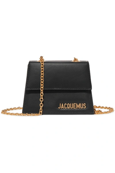 Jacquemus Le Piccolo Leather Shoulder Bag In Black