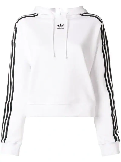 Adidas Originals Adidas Women's Originals Cropped Hoodie In White Size Medium Cotton
