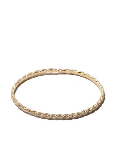 David Yurman 18kt Yellow Gold Pavéflex Single Row Diamond Bangle In 88adi