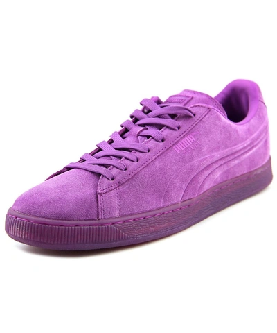 Puma Suede Iced Fluo Men Round Toe Suede Purple Sneakers | ModeSens