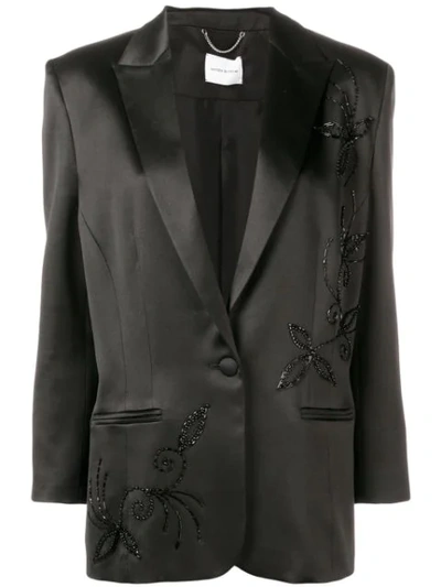 Magda Butrym Embroidered Blazer In Black