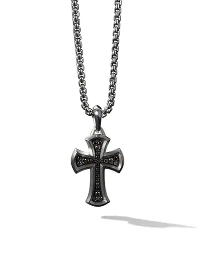 David Yurman Petrvs Cross Diamond Pendant In Ssabd