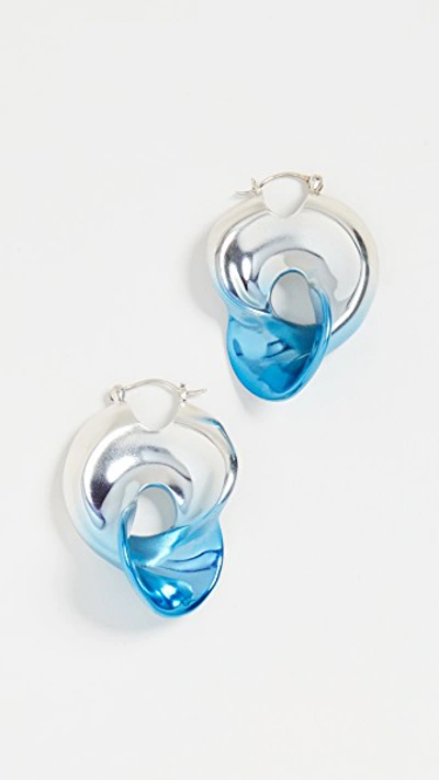 Ellery Asoka Ombre Liquid Earrings In Silver Blue
