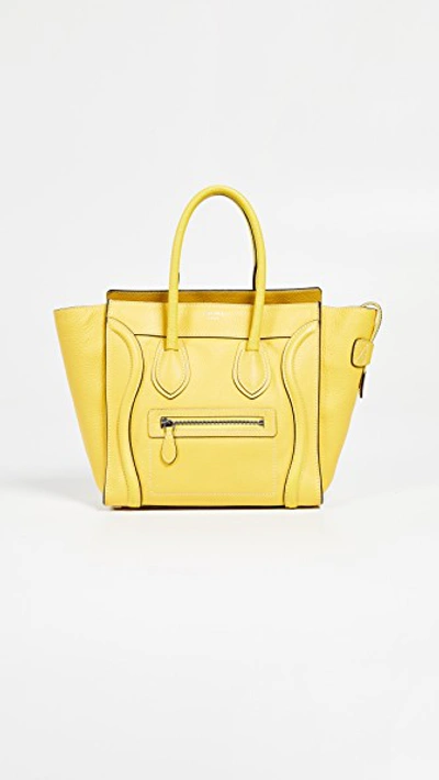 Pre-owned Celine Yellow Medium Luggage Micro Bag