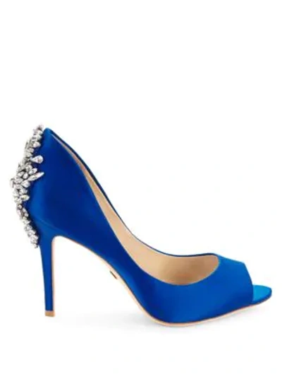 Badgley Mischka Nilla Peep Toe Pumps In Sapphire