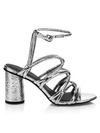 Rebecca Minkoff Apolline Ankle-strap Metallic Sandals In Silver