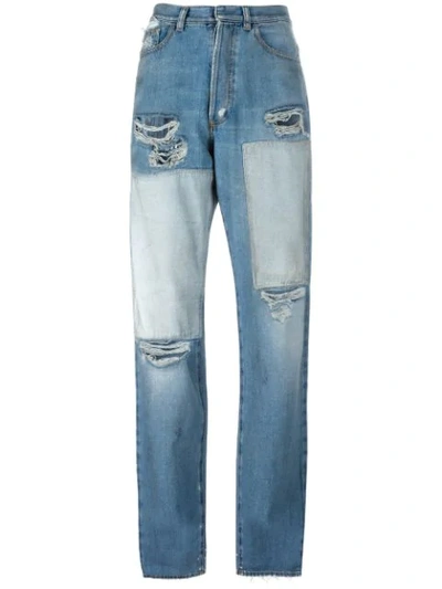 Faith Connexion Ripped Boyfriend Jeans - Blue