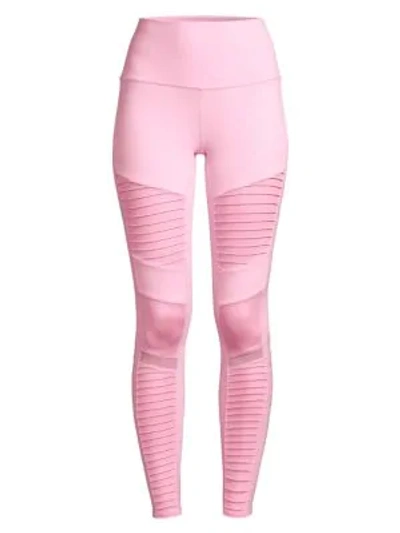 Alo Yoga High Waist Moto Leggings In Flamingo