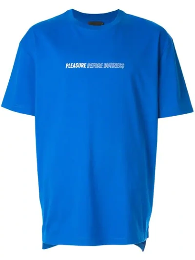 Off Duty 'pleasure Before Business' T-shirt In Blue