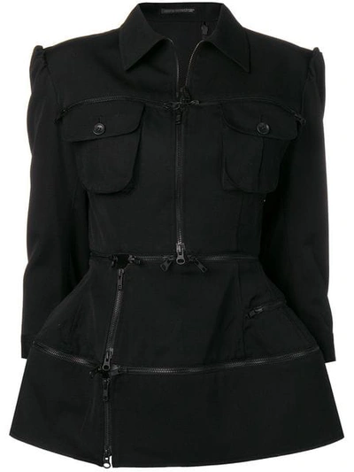 Yohji Yamamoto Structured Zipped Jacket - Black