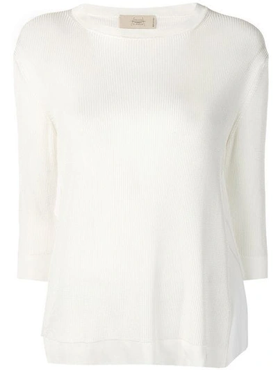 Maison Flaneur Asymmetric Knitted Top In White
