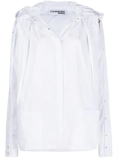 Courrèges Hooded Shirt In White