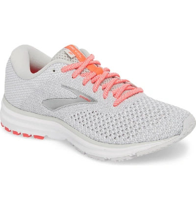Brooks Revel 2 Running Shoe In Grey/ White/ Pink