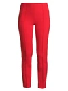 Escada Tuska High-waist Cropped Trousers In Red Ruby