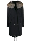 Liska Oversized Fur-lined Coat In Kreuzfuchs Dunkelblau