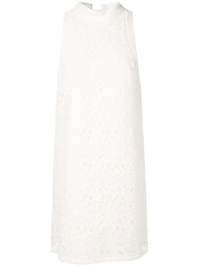 Amsale Floral Lace Mini Dress In White