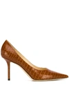 Jimmy Choo Love 85 Snakeskin Pumps - Brown