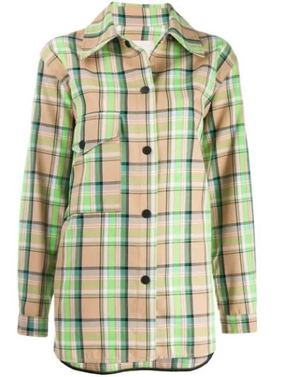 Tela Checked Shirt Jacket In Neutrals