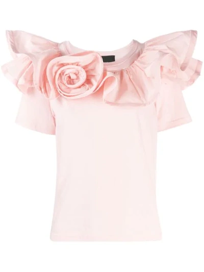 Marc Jacobs Short-sleeve Ruffled-rosette T-shirt In Pink