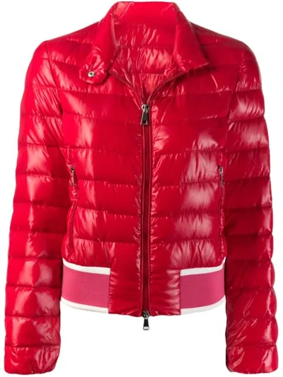 Moncler Short Puffer Jacket In Red