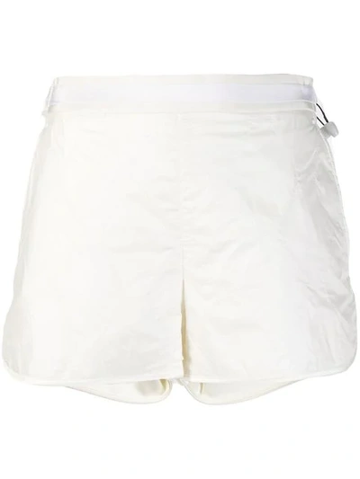 Moncler High-waisted Shorts In White