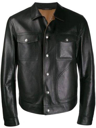 Tom Ford Men's Reversible Bonded-leather Jacket In Brown