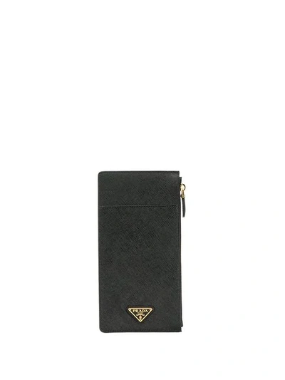 Prada Long Zipped Logo Wallet - Black