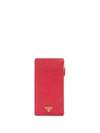 Prada Long Zipped Logo Wallet - Red