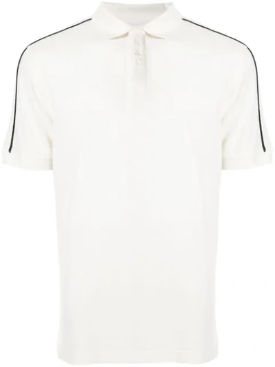 Kent & Curwen Stripe Detail Polo Shirt In White