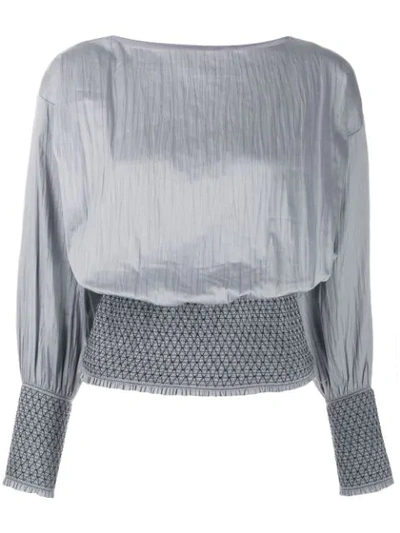 Totême Orsaria Ruched Waist Top In Grey
