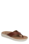 Mephisto Charly Flip Flop In Tan Leather