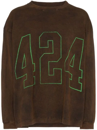 424 Logo Printed Sweatshirt In Brown