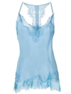 Gold Hawk Lace Trim Slip Top In Blue