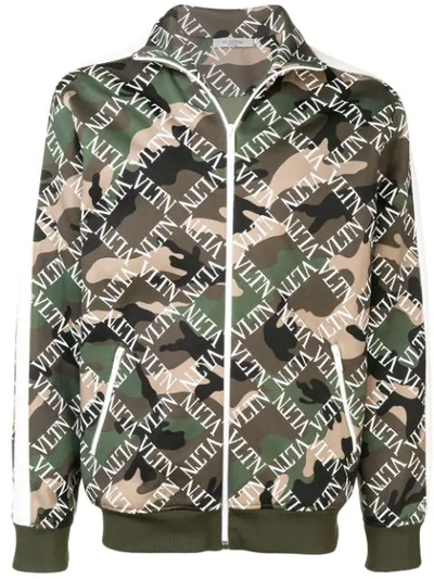 Valentino Vltn Camo Bomber Jacket In Green