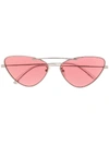 Mcq By Alexander Mcqueen Cat Eye Sunglasses In Metallic