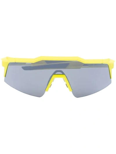 100% Eyewear Yellow Speedcraft Tinted Square Sunglasses In Black