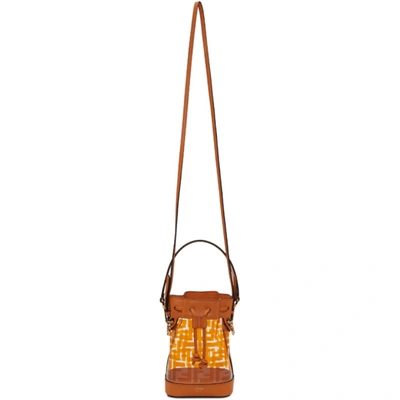 Fendi Transparent And Orange Pu Mini Mon Tresor Bag In F16go Orang