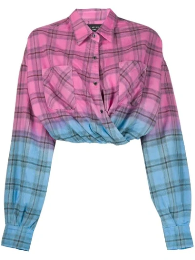 Amiri Plaid Cropped Shirt - Pink