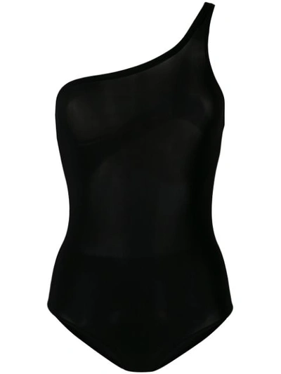Isabel Marant Sage One Shoulder One Piece Swimsuit In Black