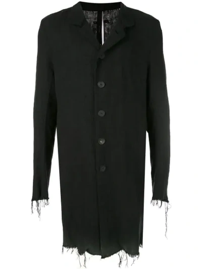 Army Of Me Frayed Single-breasted Coat - Black