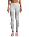 Alo Yoga Sheila High-waist Mesh Panel Leggings In Cloud Heather