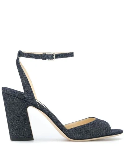 Jimmy Choo Miranda 85 Denim Sandals In 蓝色