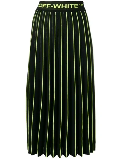 Off-white Plissé Sweater Skirt In Black